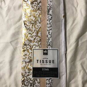 Premium Gold and White Tissue Paper by